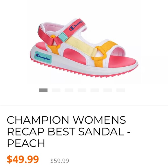 CHAMPION WOMENS RECAP BEST SANDAL - PEACH - SIZE 7 WOMENS - Picture 5 of 5